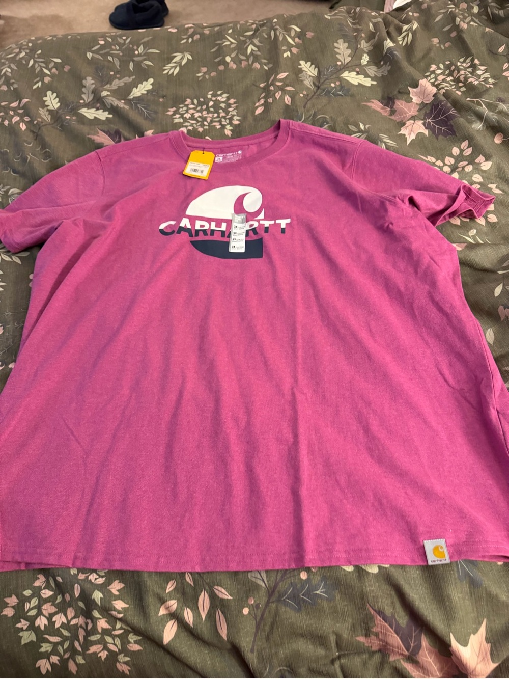 Carhartt Pink Graphic Logo Short Sleeve Tee